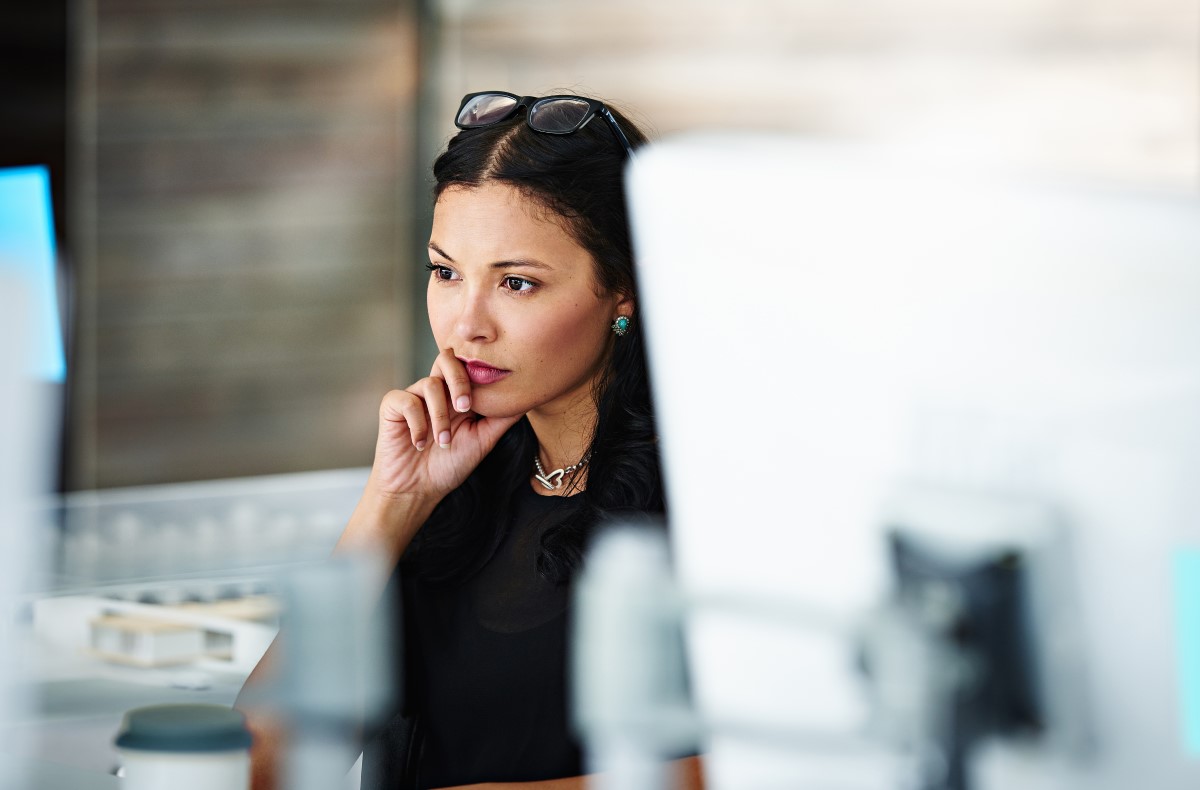 Woman looking at a screen