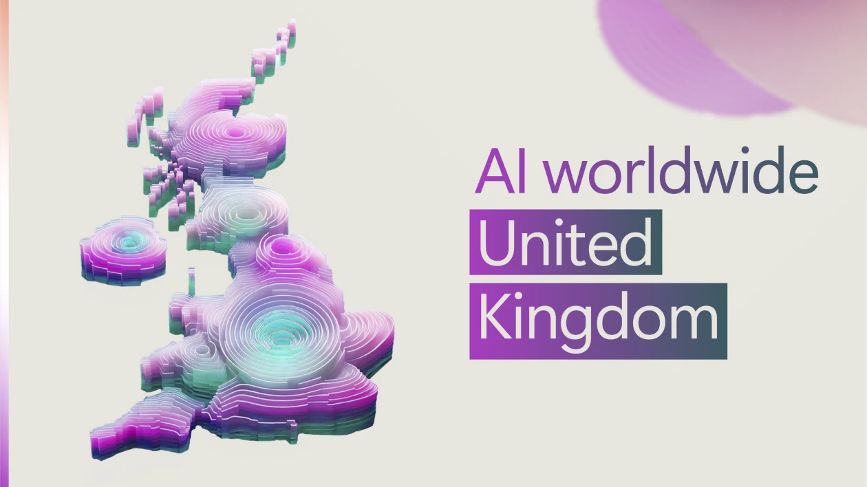 A decorative image with text reading AI worldwide United Kingdom