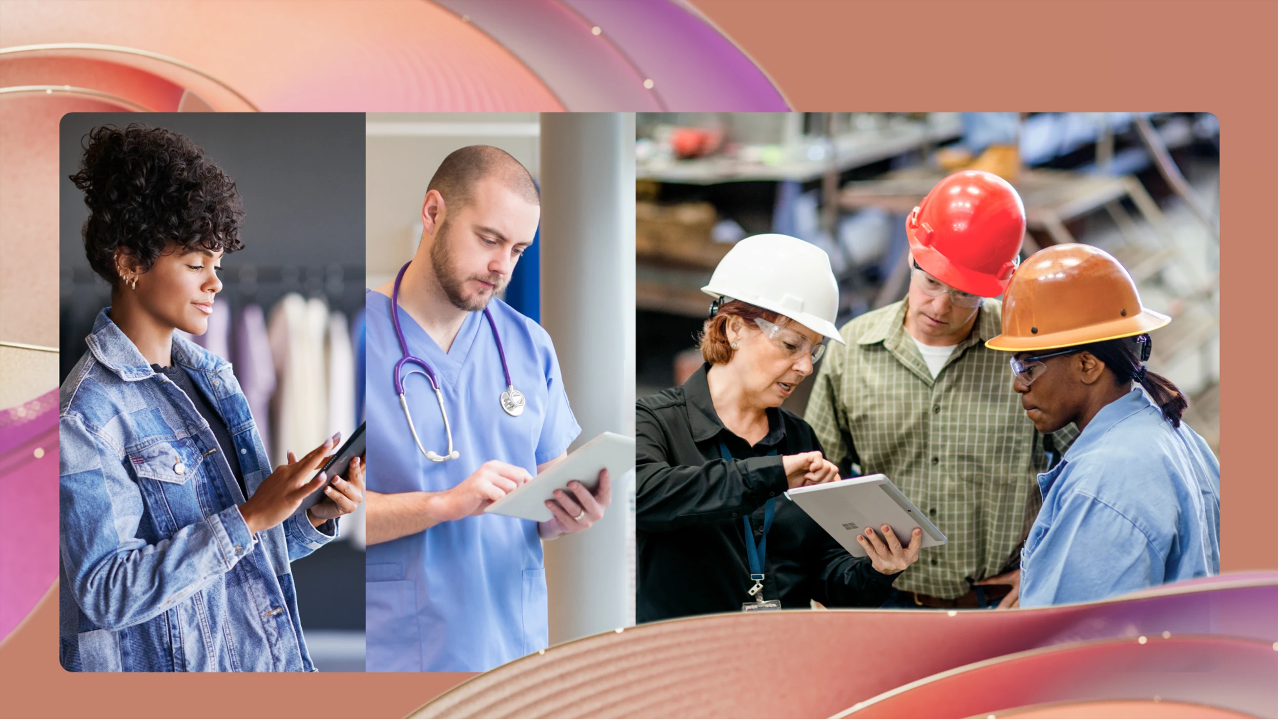 People working across the healthcare and automotive industry