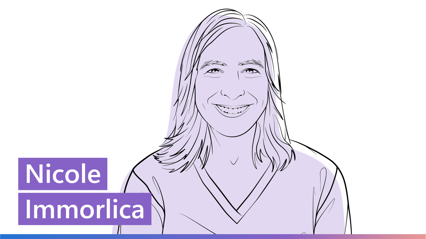 Line illustration of Nicole Immorlica
