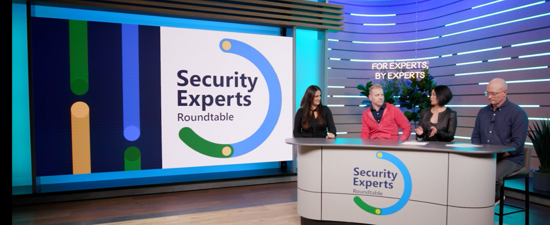 Four people sitting at the Microsoft Security Experts roundtable