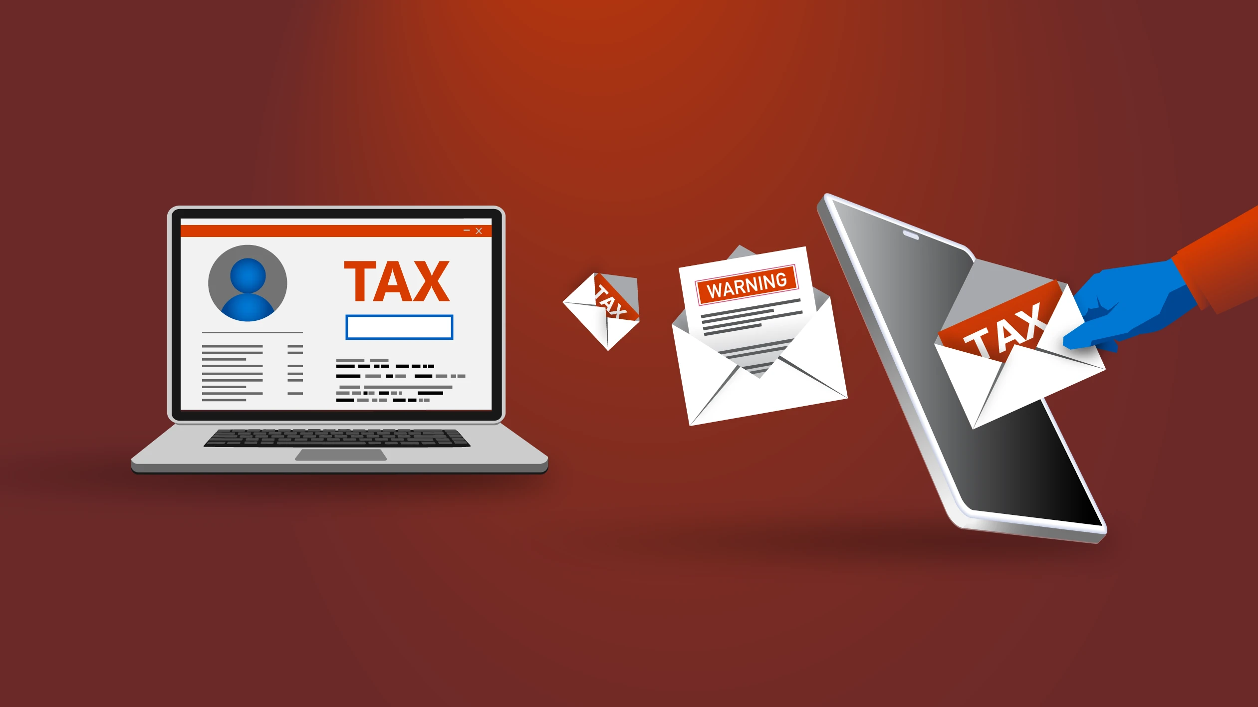 An illustration showing how hackers operate during tax season