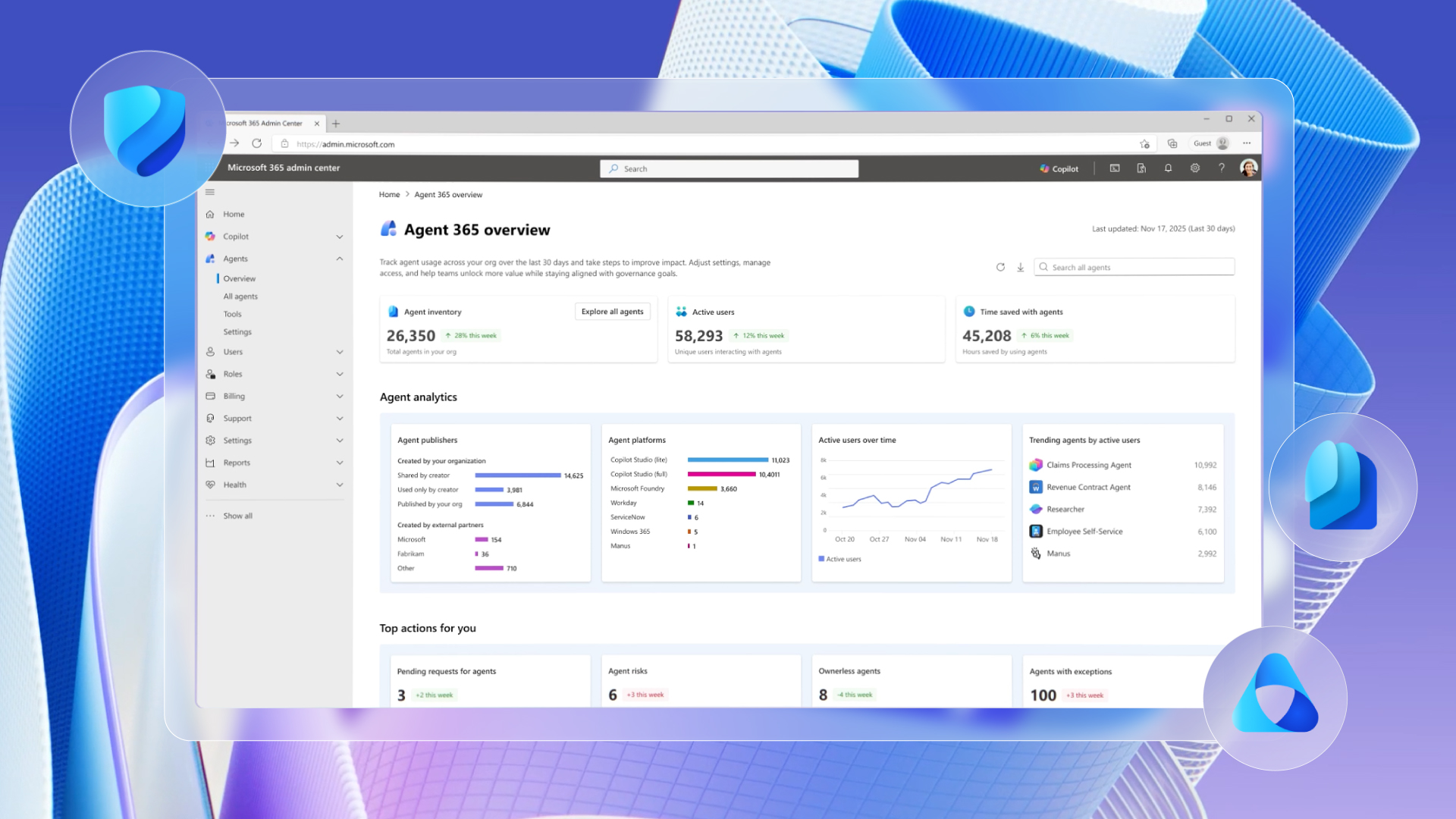 Microsoft Agent 365 product user interface