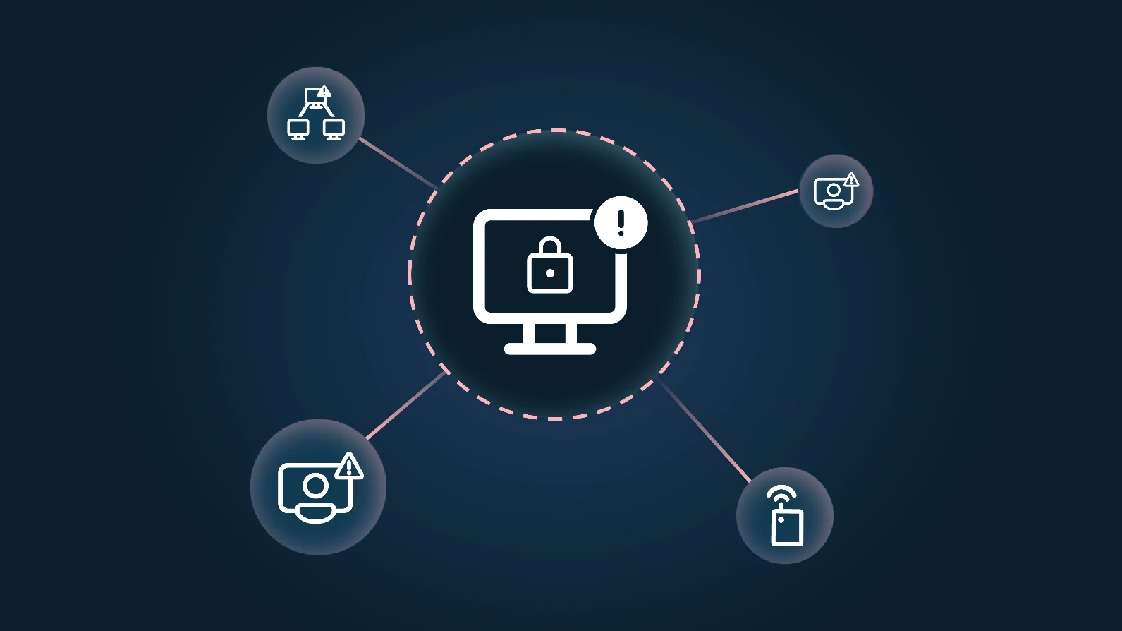 A graphic with security icons
